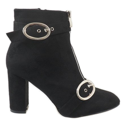 Fekete velúr bokacsizma az F818 oszlopon