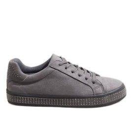 Szürke fűzős cipők BS098 Szürke fűzős cipők BS098