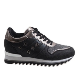 Fekete ék cipők G-127