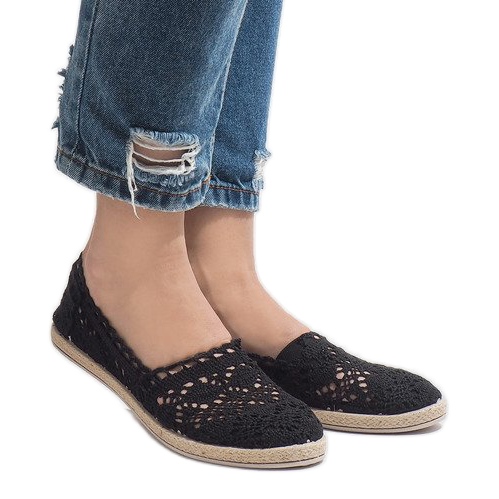 JX57P fekete csipke cipők