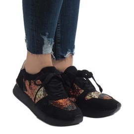 Fekete sport ék cipők T025 sokszínű Fekete sport ék cipők T025 sokszínű