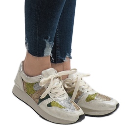 Fehér sport ék cipők T025 szürke