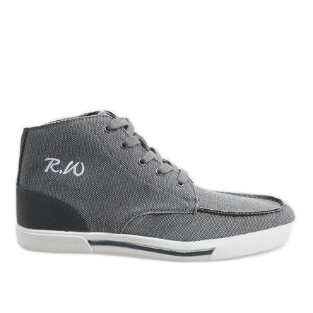 Szürke elegáns magas cipő F10455