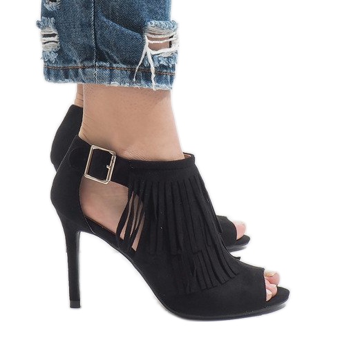 Fekete boho csizma a sarkán 1551-149