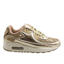 Arany fényes B64-1 sportcipő aranysárga Arany fényes B64-1 sportcipő aranysárga