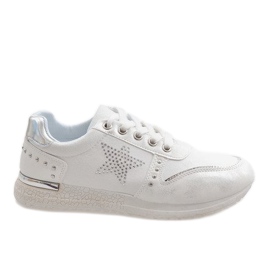 Szürke sportcipők csillaggal XSM101-19 fehér
