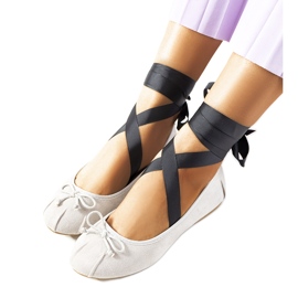 Szürke fűzős balerinák B-62 íjjal