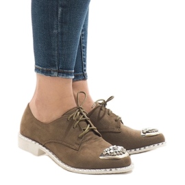 Zöld cipő L155 flitterekkel bézs