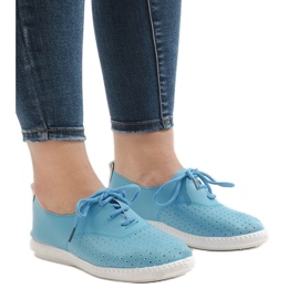 Fekete áttört cipők HR61116 kék