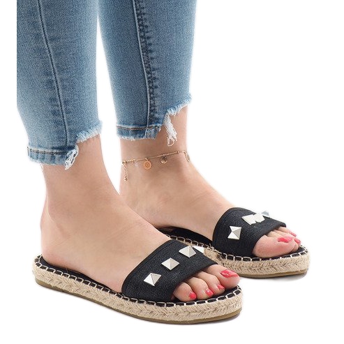 Fekete farmer papucs 7087 csap