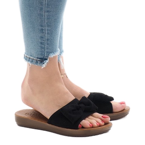 Fekete papucs íjjal 6376-1