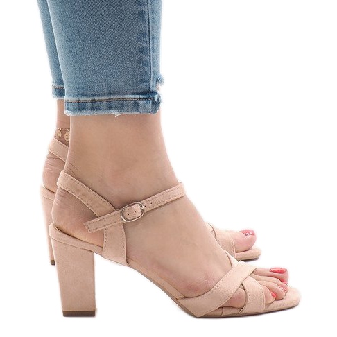 Rózsaszín magas sarkú szandál FH39002