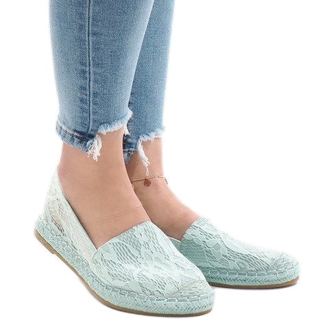Zöld áttört espadrilles AF41