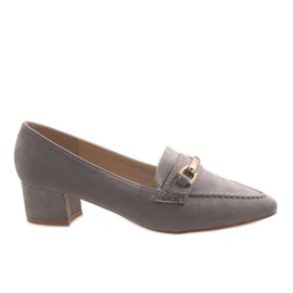 Szürke velúr magas sarkú 7078-P