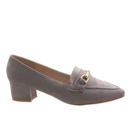 Szürke velúr magas sarkú 7078-P