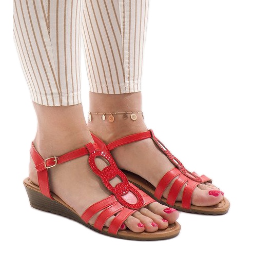 Piros ék szandál 860-57