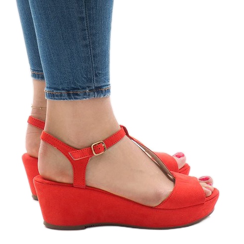 Piros ék szandál 6-309