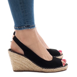 Fekete ék szandál 2894