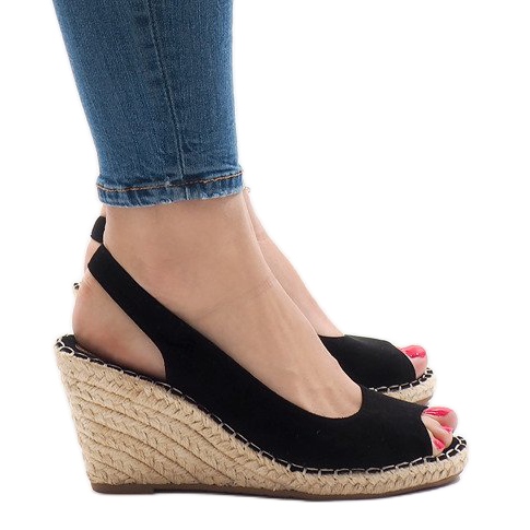 Fekete ék szandál 2894