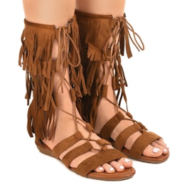 Barna lapos gladiátor szandál D-41