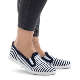 XJ-2909 sötétkék csíkos cipők fehér XJ-2909 sötétkék csíkos cipők fehér