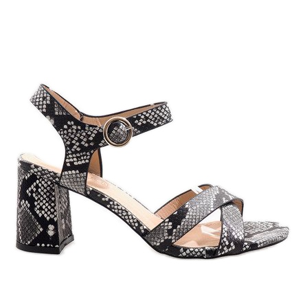 Kígyó szandál az oszlopon X-116 velúr fekete sokszínű