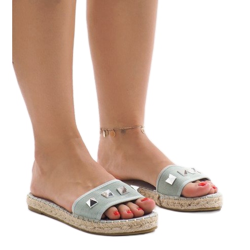 Zöld farmer papucs csapokkal 7087 sokszínű