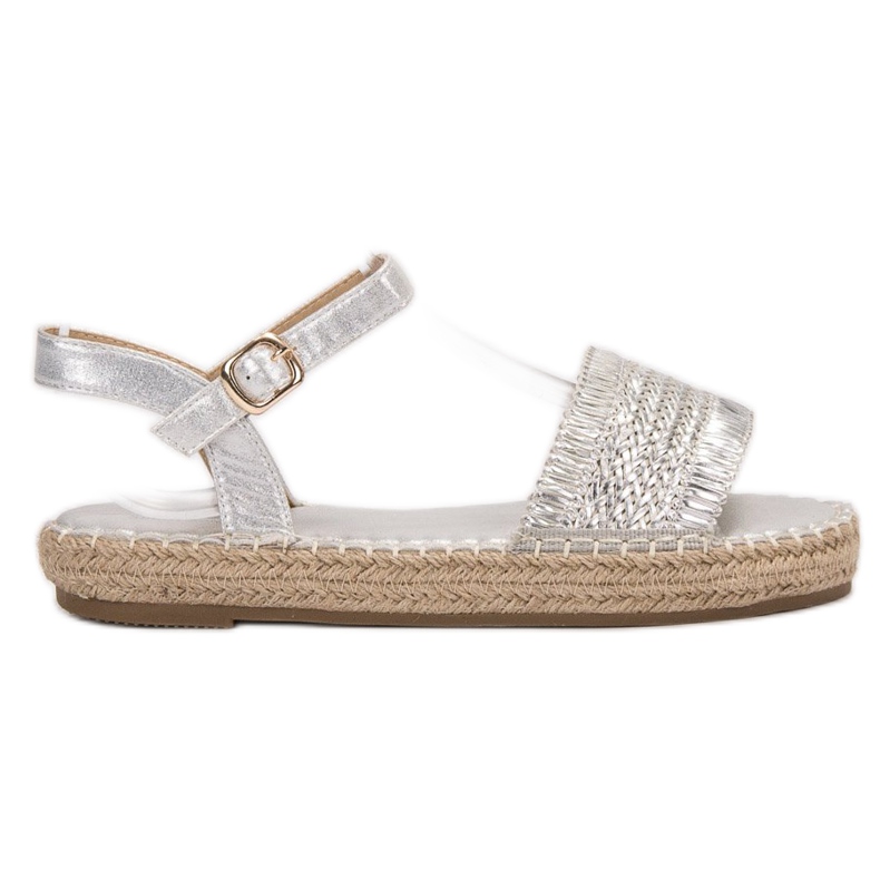Small Swan Espadrilles ezüst szandál szürke Small Swan Espadrilles ezüst szandál szürke