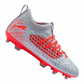Puma Future 4.3 Netfit Fg / Ag Jr 105693-01 futballcipő sokszínű szürke Puma Future 4.3 Netfit Fg / Ag Jr 105693-01 futballcipő sokszínű szürke