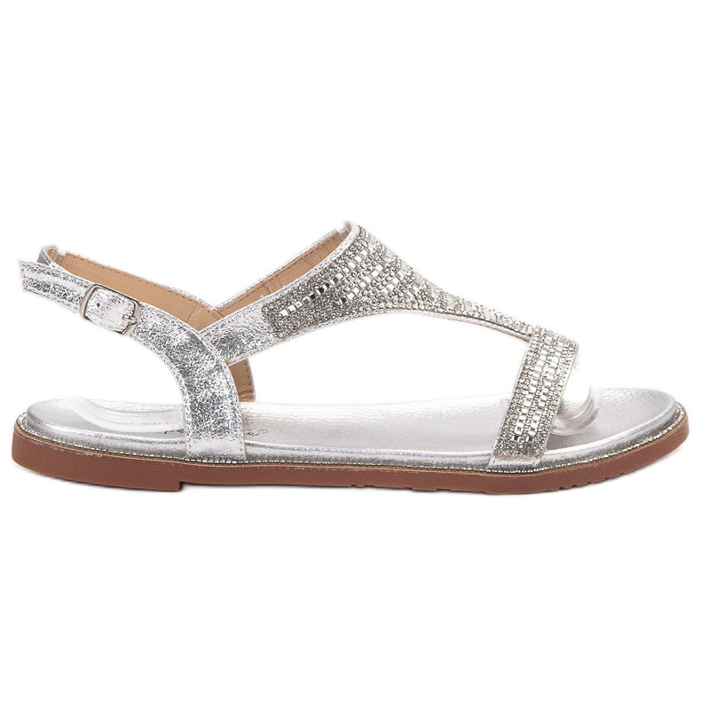 Super Mode Stílusos ezüst szandál szürke