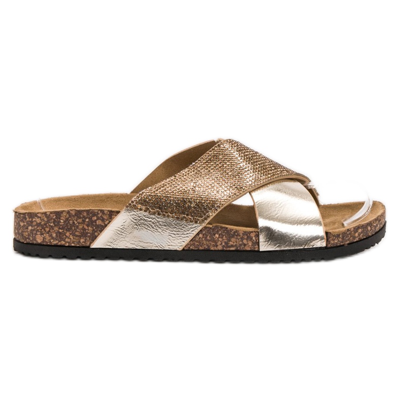 SHELOVET Klasszikus arany papucs aranysárga