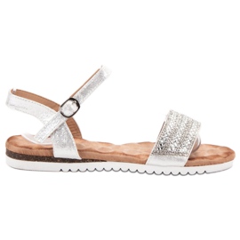 Emaks Szandál köbös cirkóniummal szürke