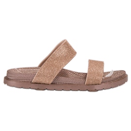 EXQUILY Divatos gumi papucs rózsaszín