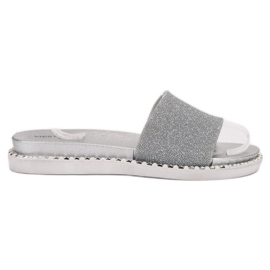 SHELOVET Gumi papucs köbös cirkónium -dioxiddal szürke SHELOVET Gumi papucs köbös cirkónium -dioxiddal szürke