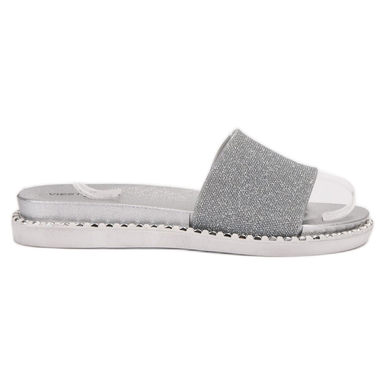 SHELOVET Gumi papucs köbös cirkónium -dioxiddal szürke