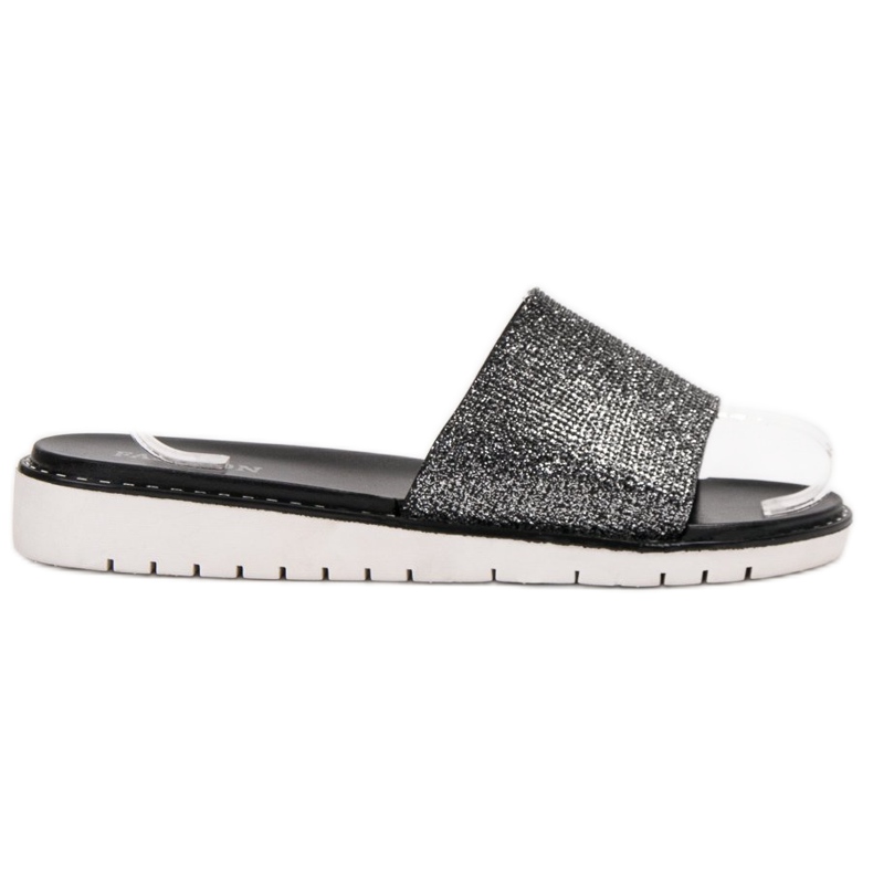 Fashion Divatos fényes papucs fekete