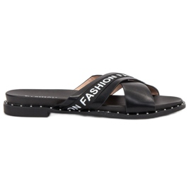 SHELOVET Fekete divatpapucs SHELOVET Fekete divatpapucs