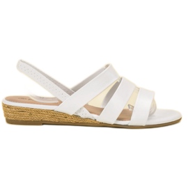 Fama Velúr szandál rugalmas szalaggal fehér