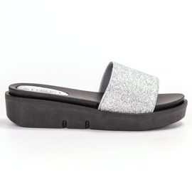 SHELOVET Gumi ék papucs szürke