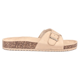 SHELOVET Velúr papucs csattal barna