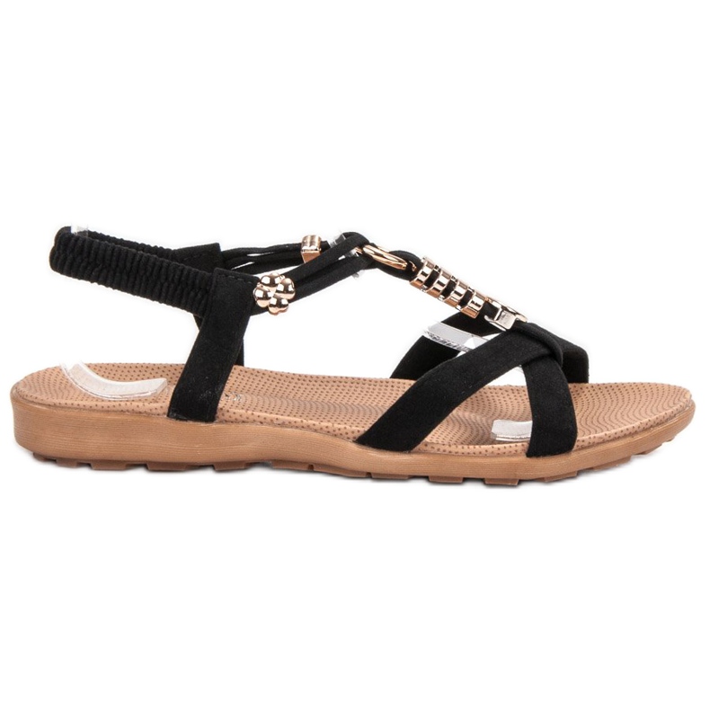 SHELOVET Fekete Slip On Sandals