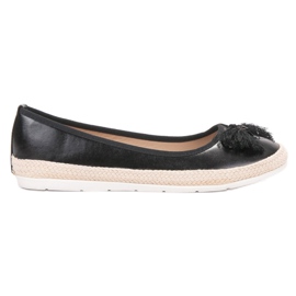 COLORFUL Divatos fekete balerinák