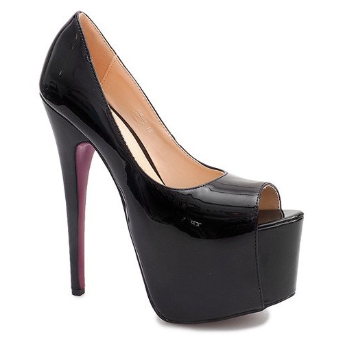 Magas lakkozott szegek a platformon D913 fekete