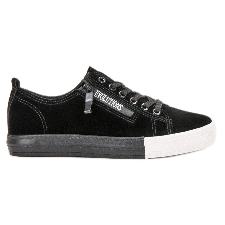 SHELOVET Fekete cipők zöld