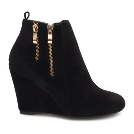 Elegáns ék csizma 1058-19A fekete