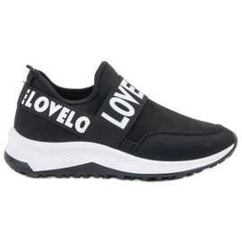 SHELOVET Csúsztatható velúr cipő fekete