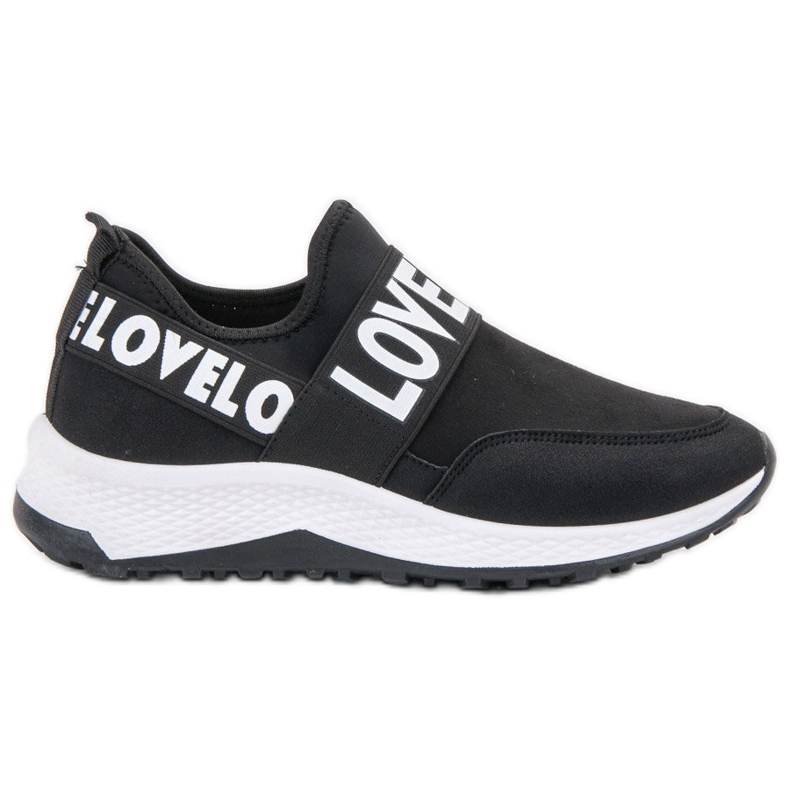 SHELOVET Csúsztatható velúr cipő fekete