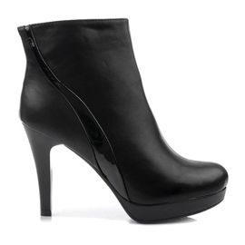 Csizma magas sarkú cipzárral 1301-98 fekete