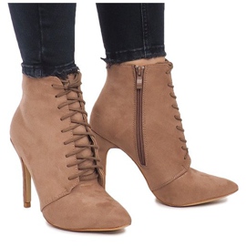 Csizma magas sarkú LB-229 Khaki rózsaszín Csizma magas sarkú LB-229 Khaki rózsaszín