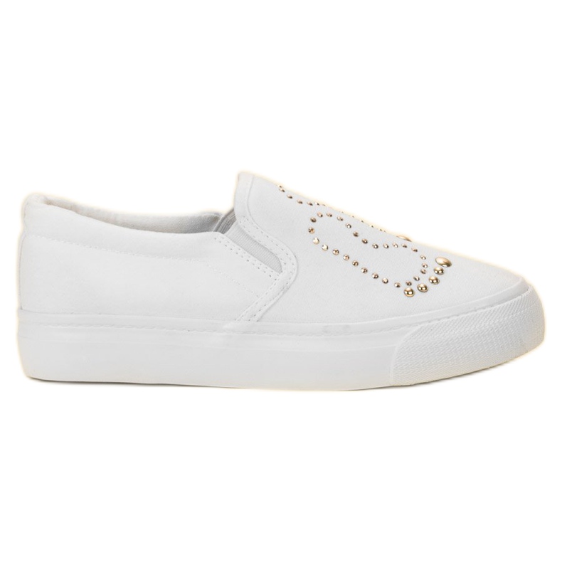 J. Star Slipons strasszokkal fehér